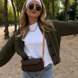 Cardigan Femme Élégant Vert Olive 0