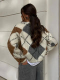 Damski bezrękawnik w kratę kolekcja jesienna kardigan  