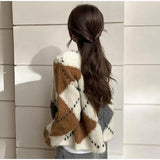 Cardigan Femme Élégant à Carreaux 6