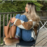 Cardigan Femme Élégant à Carreaux 8