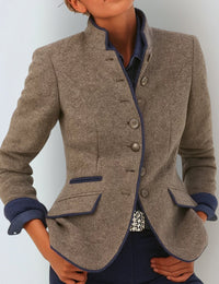 Cardigan Élégant à Col Montant pour Femme