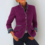Cardigan Élégant à Col Montant pour Femme