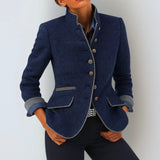 Cardigan Élégant à Col Montant pour Femme