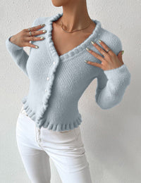 Gilet Femme à Col en V Boutonnée Pulls pour femmes