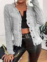 Cardigan Femme Élégant à Fleurs 2
