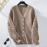 Cardigan Femme Élégant à Manches Ballon 0