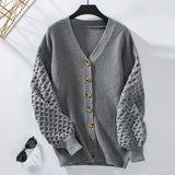 Cardigan Femme Élégant à Manches Ballon 5