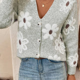 Cardigan Femme Élégant à Motif Floral 10