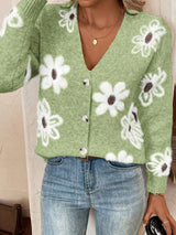 Cardigan Femme Élégant à Motif Floral 2
