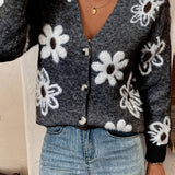 Cardigan Femme Élégant à Motif Floral 9