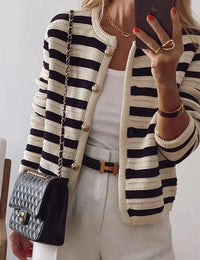 Damen Weste mit langen Streifen Strickjacken