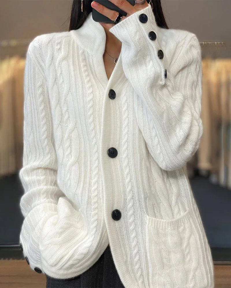 Cardigan Femme Élégant en Coton Torsadé 0