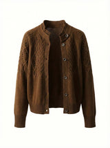 Gilet Femme en Tricot Marron Cardigan Mode Classique
