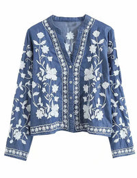 Damenweste floral stilvoll geknöpfter Cardigan
