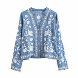 Cardigan Femme Floral Élégant Style Raffiné 1