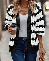 Cardigan Femme Grosse Maille Ouvert Décontracté 2