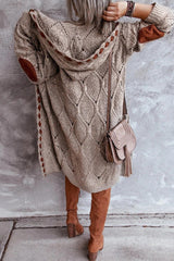 Cardigan Femme Long Pratique Avec Capuche 5