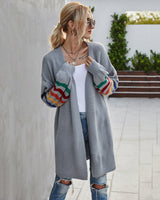 Cardigan Femme Long à Manches Rayées 1