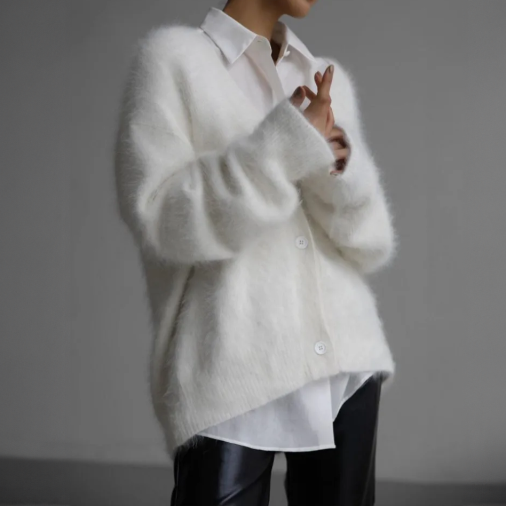 Cardigan Femme Oversize Élégant Col V 6