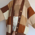 Damska kamizelka patchwork kardigan modny otwarty krój