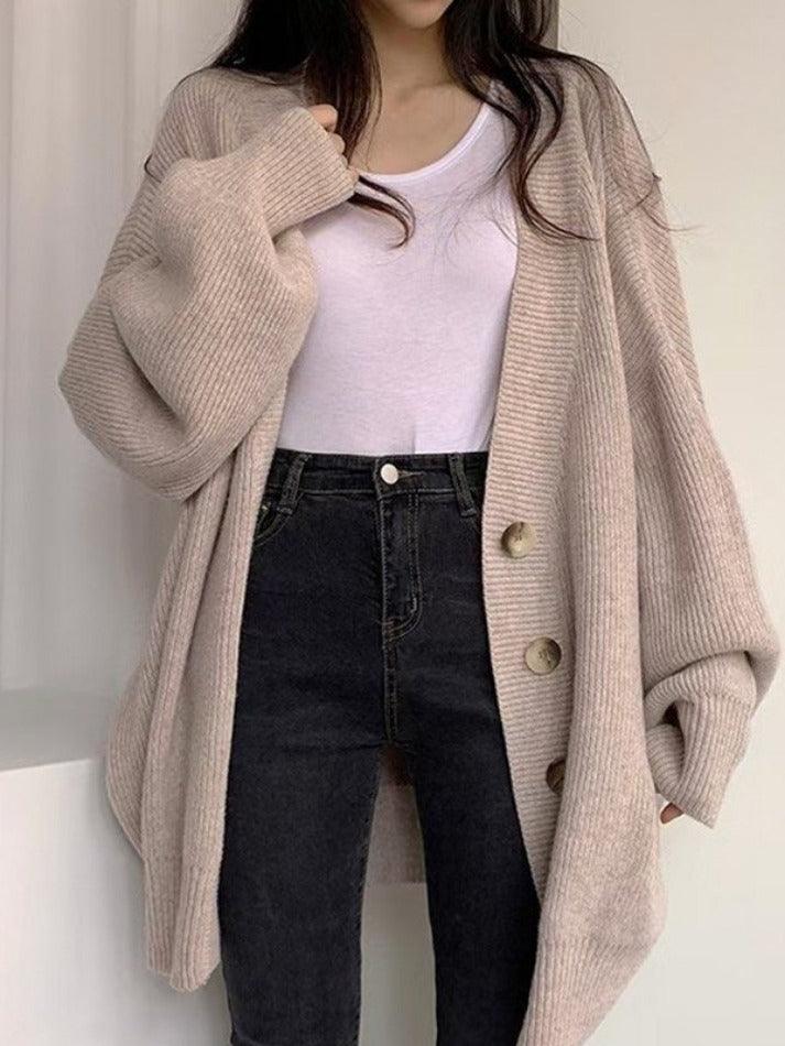 Cardigan Femme Surdimensionné Boutonné Chic 2