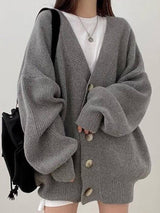 Cardigan Femme Surdimensionné Boutonné Chic 6