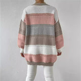Cardigan Femme Surdimensionné Ouvert Rayé 2