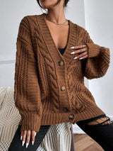 Cardigan Femme Torsadé Confortable Décontracté 3
