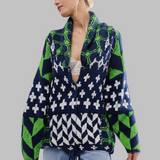 Cardigan Femme Vintage Surdimensionné Chic 1