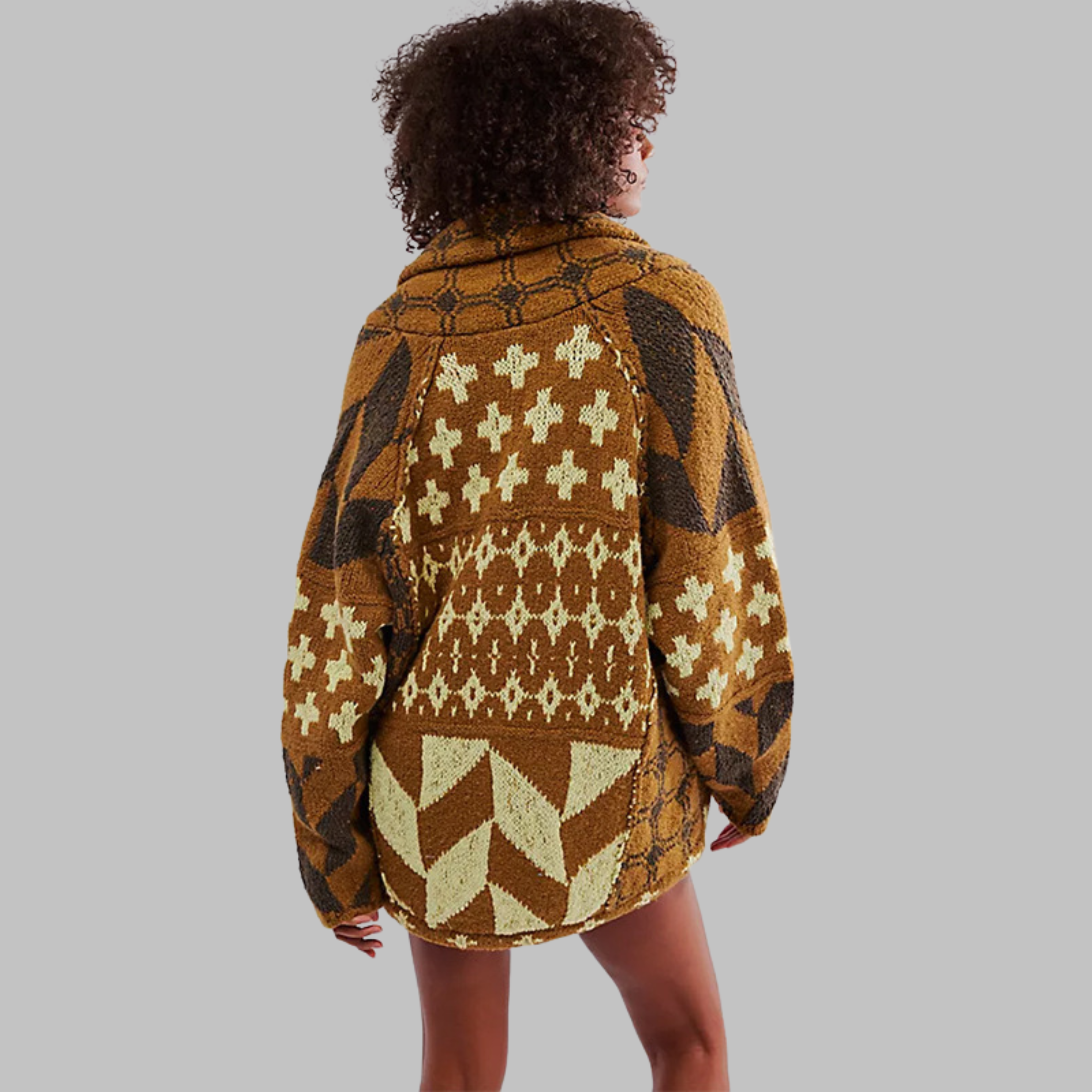 Cardigan Femme Vintage Surdimensionné Chic 4