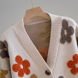 Cardigan Femme Vintage à Motif Floral 1