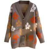 Cardigan Femme Vintage à Motif Floral 2