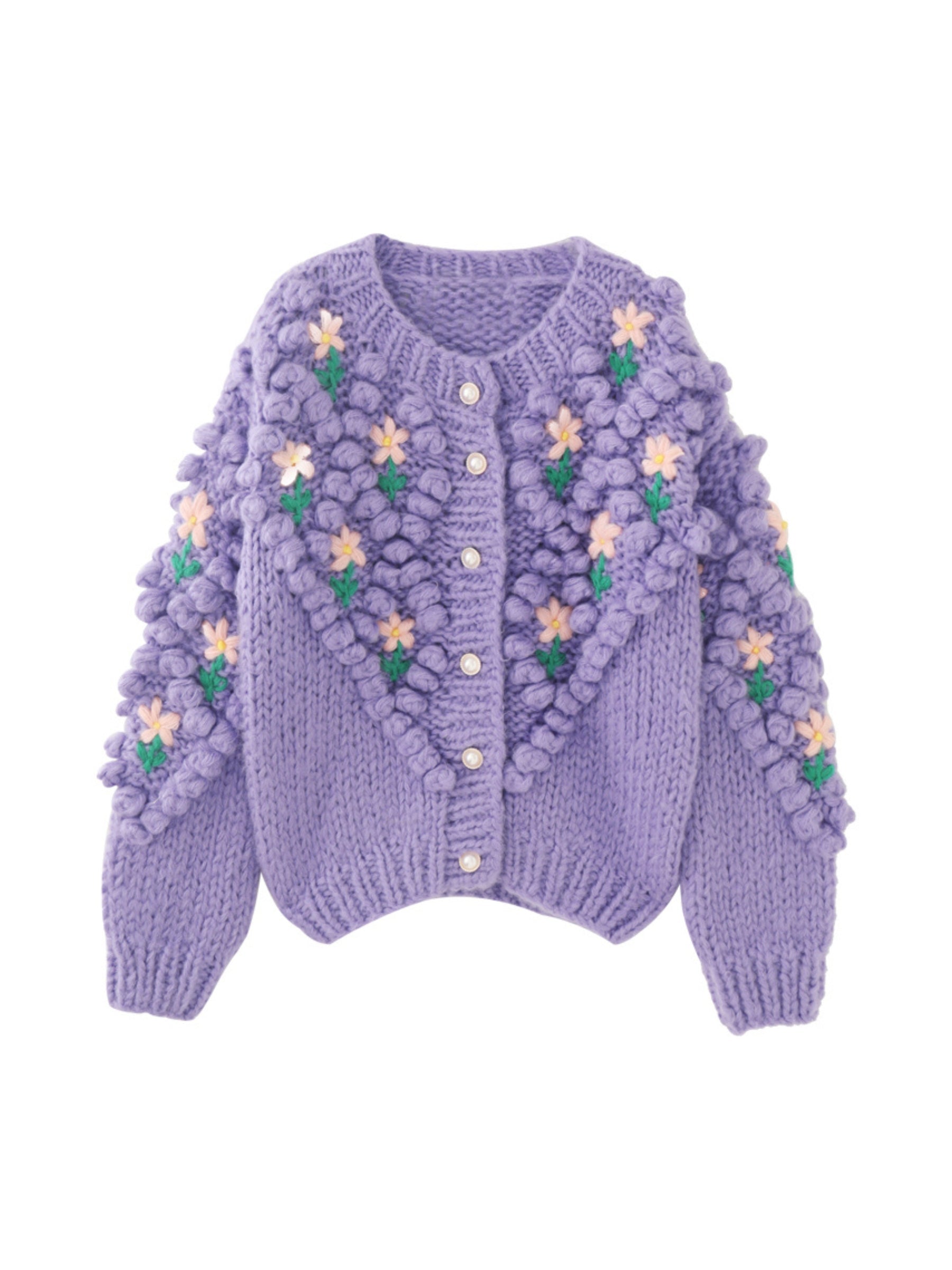 other : Georgia | Cardigan Femme en Laine Violet Fait Main in Violet van Seroa