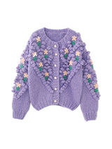 other : Georgia | Cardigan Femme en Laine Violet Fait Main in Violet van Seroa