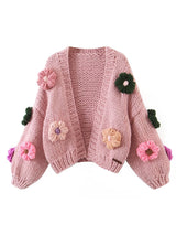 other : Molly | Cardigan Femme en Tricot Doux à Manches Bouffantes in Rose Taille Unique van Seroa