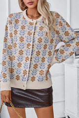 Cardigan Floral Ample Femme Élégant 3
