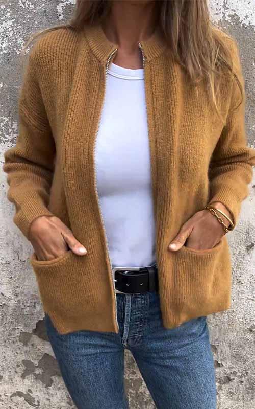 Cardigan Zippé pour Femme 1