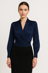 top blouses : Victoria | Blouse Blanche Femme en Satin in van Seroa