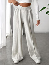 skirts : Charlotte | Pantalon Fluide Femme Élastique à Jambes Larges in Gris van Seroa