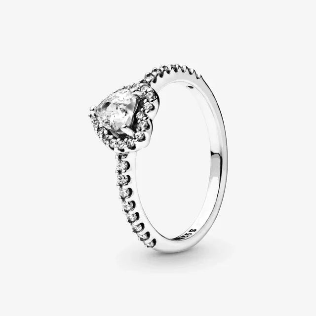 other : Amelia | Bague de Fiançailles Femme Argent Diamant Coeur in Transparent van Seroa
