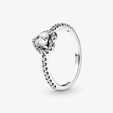 other : Amelia | Bague de Fiançailles Femme Argent Diamant Coeur in Transparent van Seroa