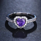 other : Amelia | Bague de Fiançailles Femme Argent Diamant Coeur in Rouge clair van Seroa