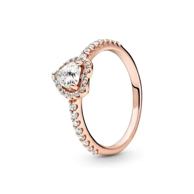 other : Amelia | Bague de Fiançailles Femme Argent Diamant Coeur in Blond clair van Seroa