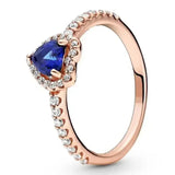 other : Amelia | Bague de Fiançailles Femme Argent Diamant Coeur in Bleu van Seroa