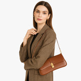 Sac à main Baguette pour femme en Cuir Véritable Noir de Luxe, Élégant et Compact