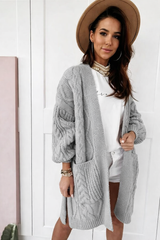 Manteau Long Femme Hiver Tricoté Acryliqu