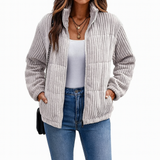 Gerade geschnittene Damenjacke aus Cord