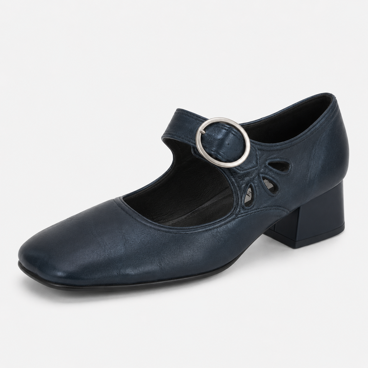 Chaussures Vintage à Petit Talon et Boucle Confortable Femme