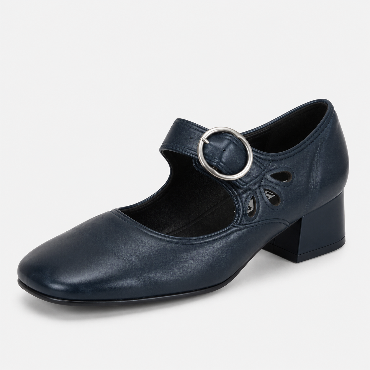 Chaussures Vintage à Petit Talon et Boucle Confortable Femme