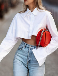 Damen Hemd asymmetrisch aus Baumwolle Saisonmode